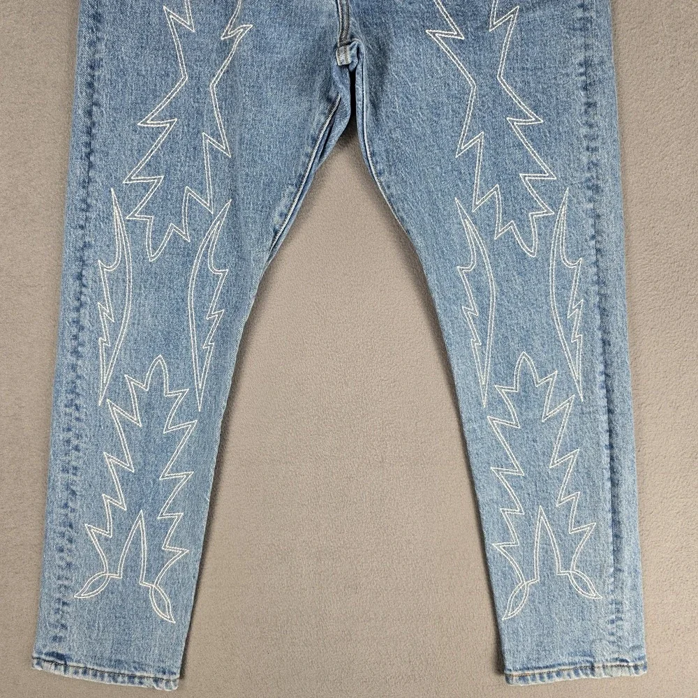 Levis 501 S Jeans Women W30 L28 Del Norte Premium Embroidered Western Button Fly
